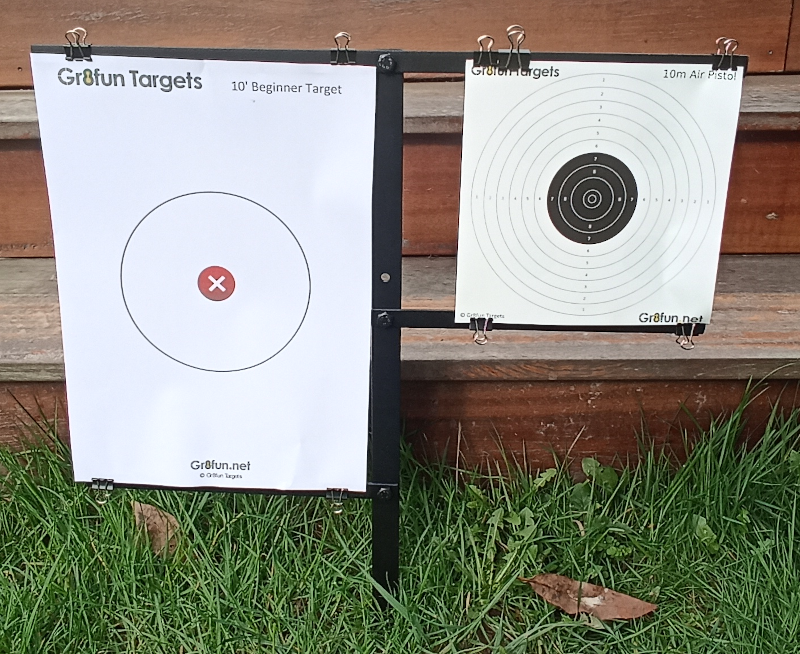 DOUBLE STEEL AIRGUN TARGET HOLDER FOR PAPER AND CARD TARGETS from Gr8fun Targets